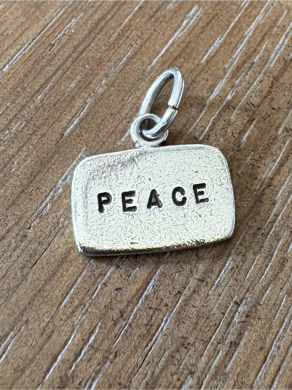 Sterling GK Designs Stamped Peace Charm for pendant or bracelet